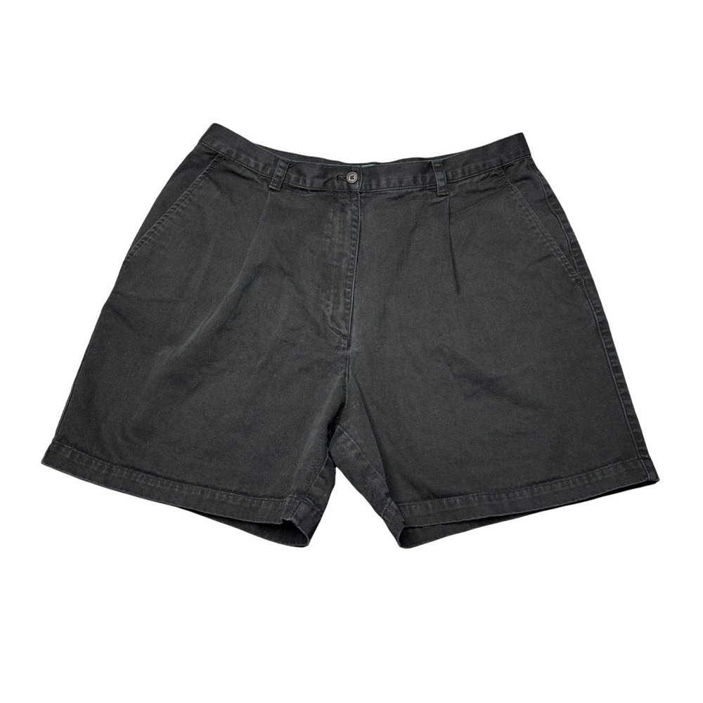 Lauren Ralph Lauren Women's Black‎ 100% Cotton Pleated High Waist Shorts Size 14